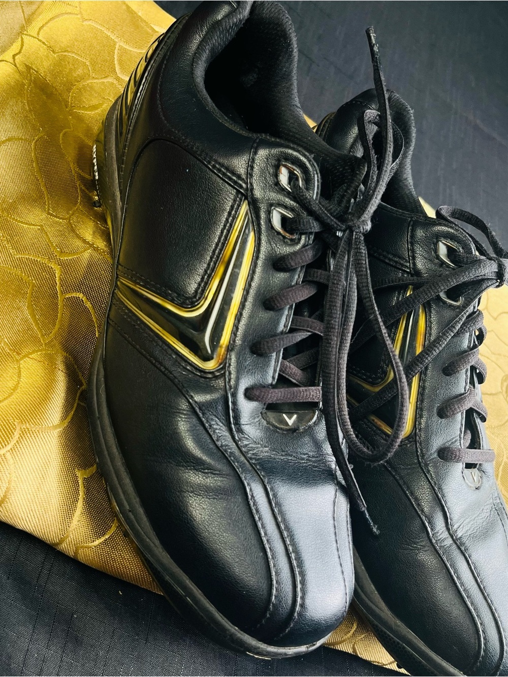 Callaway Black Athletic Shoes with Yellow Accents